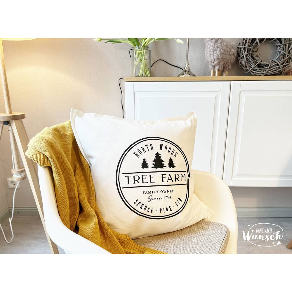 Kissenbezug | Tree | 50x50cm | Skandi | Kissenhülle | Baumwolle | Boho | Skandinavisch | Geschenk | Weihnachten