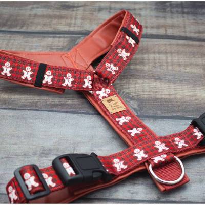Hundegeschirr RUPERT - kariert, Lebkuchenmann, Weihnachten