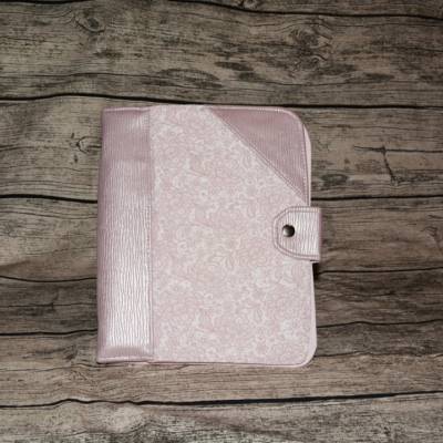 Ringbuch-Ringbuchplaner-Kalender-Notizbuch-Tagebuch-Weddingplaner- Ringbuchcover Lotte A5.rosa-SpitzenmusterGeschenkidee