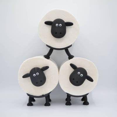 Badezimmer Deko Schaf - Shawn, Toilettenpapierhalter, Toilettenrollenhalter WC, Ersatzrollenhalter Dekoration