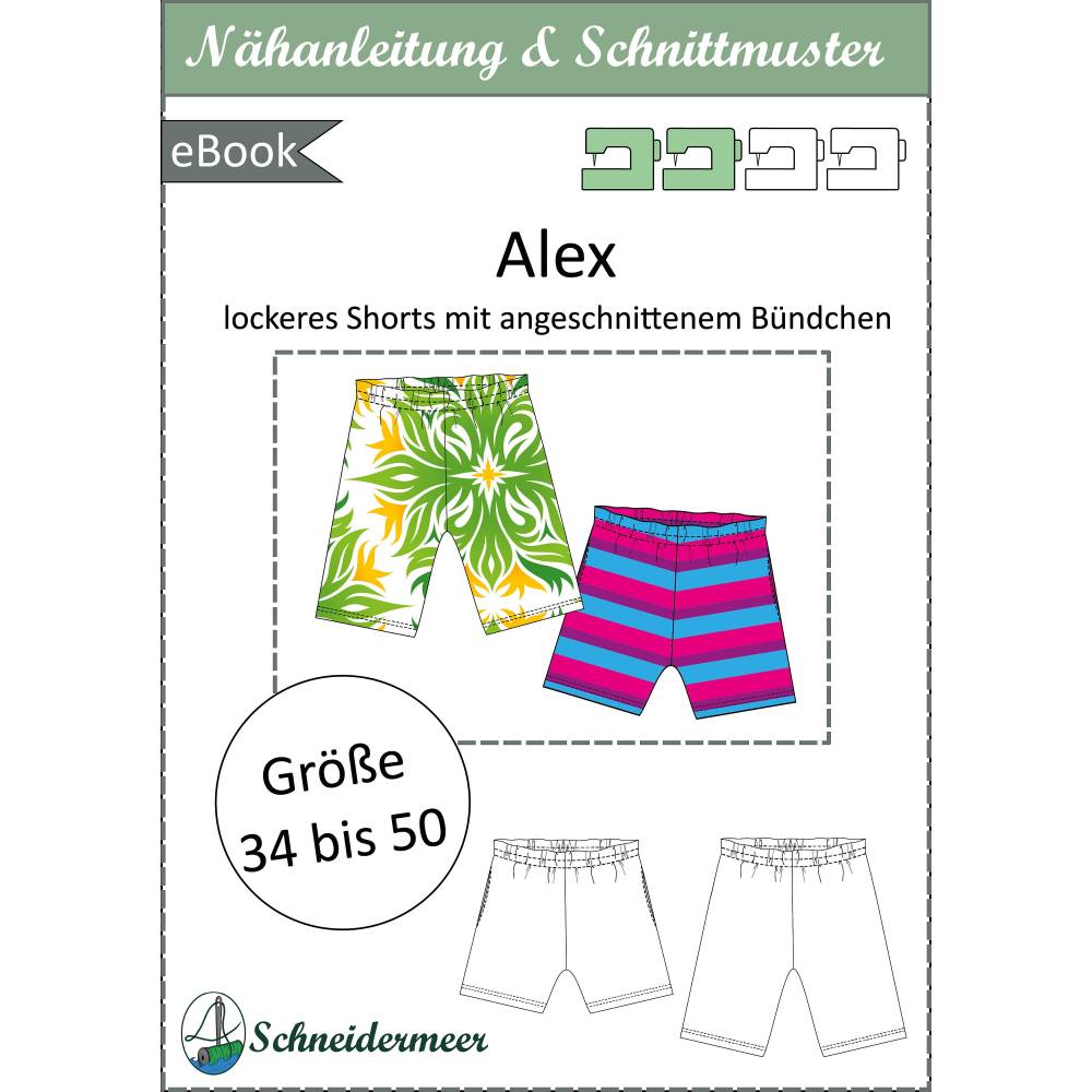 Schnittmuster 'Alex' – Locker sitzende Shorts mit Gummibund (Gr. 34-50), ideal für Sommer & Freizeit Bild 5