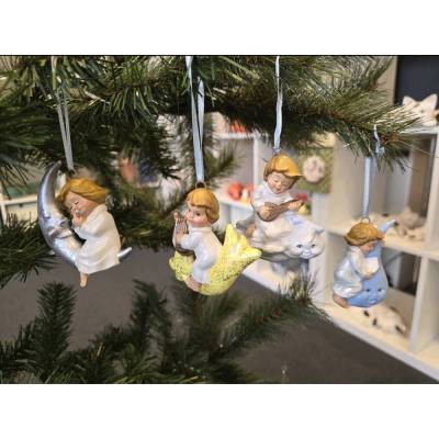 Christbaumschmuck - "Engel" - Weihnachtsanhänger aus Keramik -