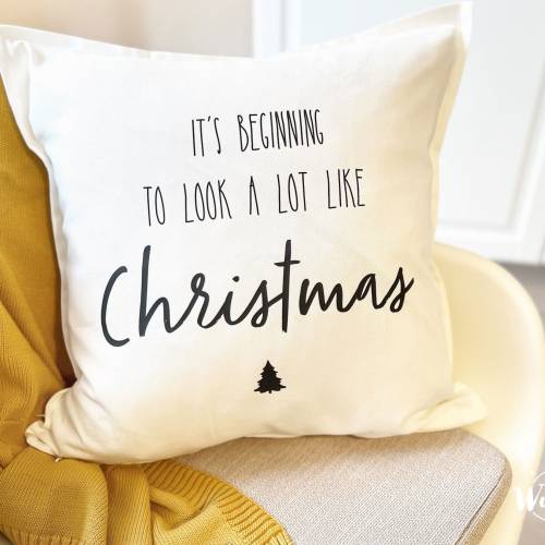 Kissenbezug | Christmas | 50x50cm | Weihnachten | Kissenhülle | Baumwolle | Skandi | Landhaus | Geschenk | Weiß