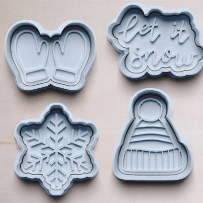 Winter Keksausstecher | Cookie Cutters | Ausstechform | Wintermotive für Keksausstecher | Schneeflocke Ausstecher