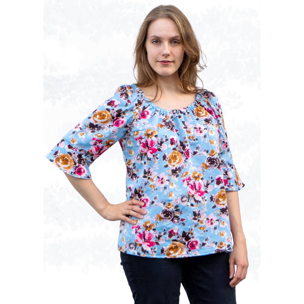 Schnittmuster 'Ida' – Sommerliche Carmenbluse mit variablen Ärmeln & Gummibandsaum (Gr. 34-50) Bild 4