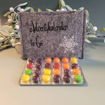 Adventkalender to Go, mit Blister, Mini-Kalender ,Geschenk ,Mitbringsel, Sofortkauf,Weihnachten,Personalisierbar