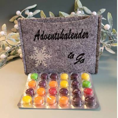 Adventkalender to Go, mit Blister, Mini-Kalender ,Geschenk ,Mitbringsel, Sofortkauf,Weihnachten,Personalisierbar