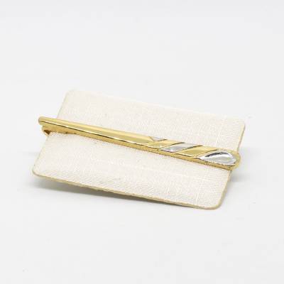 Krawattenklammer Krawattenspange Goldfarbe Silberfarbe Bicolor Spange für Schlips Herrenschmuck Vintage