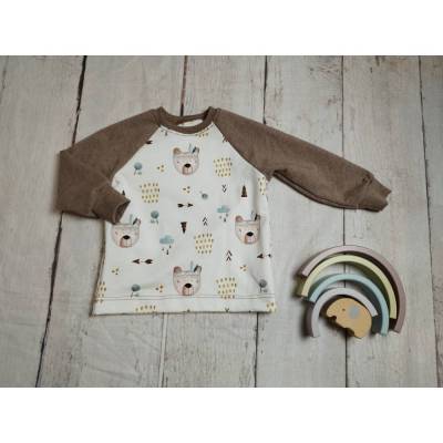 Gr. 80, Langarmshirt, Teddy boho, braun