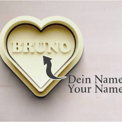 Personalisierbarer Herz Keksausstecher | Cookie Cutters | Ausstechform | Keksform mit Wunschnamen
