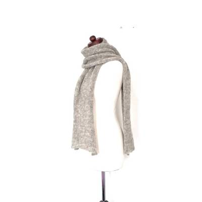 Strickschal,Schal!Winterschal!Gestrickt! Für Sie&Ihn!Männer,Damen! Einheitsgröße! Grobstrick! Decke, grau Alpaka/Seide!4