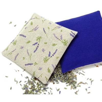 Lavendelkissen, Lavendelsäckchen, Lavendelblüten 100% Natur, Cavans Leinenlook, beige violett lila, bunt-mixx