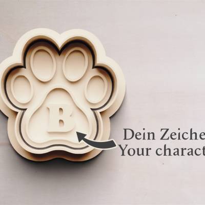 Personalisierbarer Hundepfote Keksausstecher | Cookie Cutters | Ausstechform | Keksform mit Wunschnamen