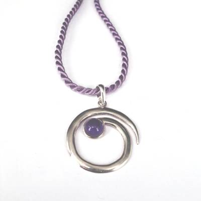 Sterling Spiralanhänger mit Amethyst