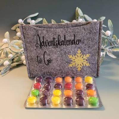 Adventkalender to Go, mit Blister, Mini-Kalender ,Geschenk ,Mitbringsel, Sofortkauf, Weihnachten,Personalisierbar