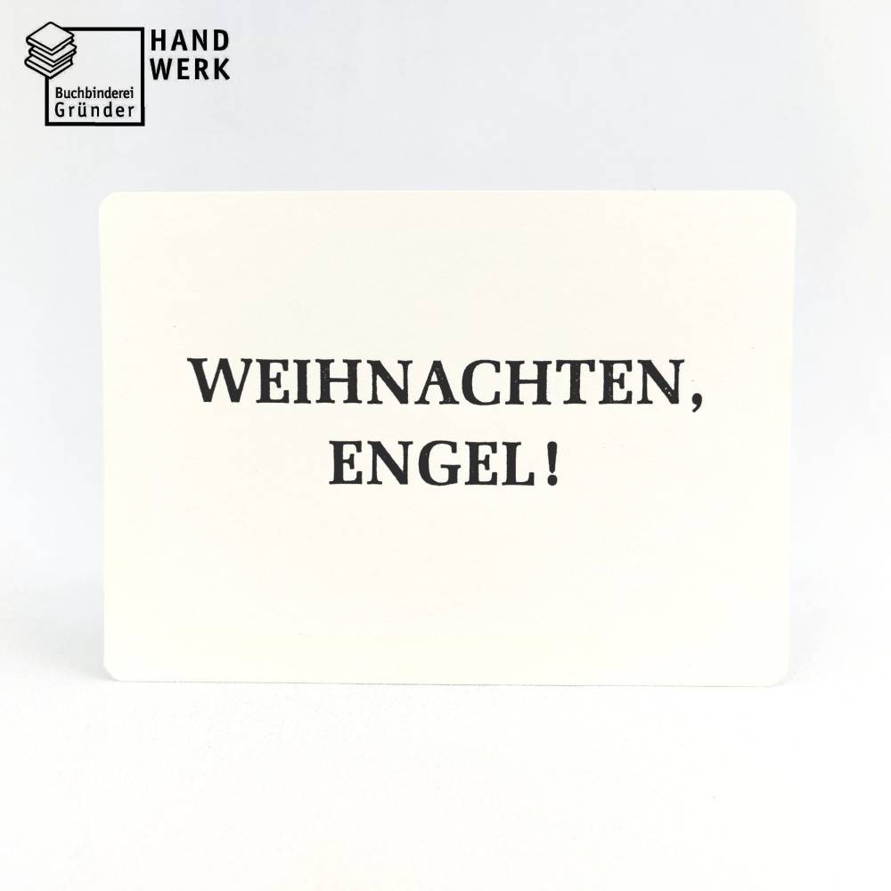 Weihnachtskarte, Weihnachten Engel, schwarze Prägung, handgefertigt, Postkarte Bild 1