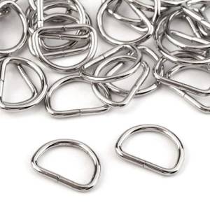 10 x D-Ringe 20mm silberfarben Halbringe Metall