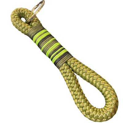 Schlüsselanhänger handgefertigt der Marke AlsterStruppi in oliv, buntes Takelgarn