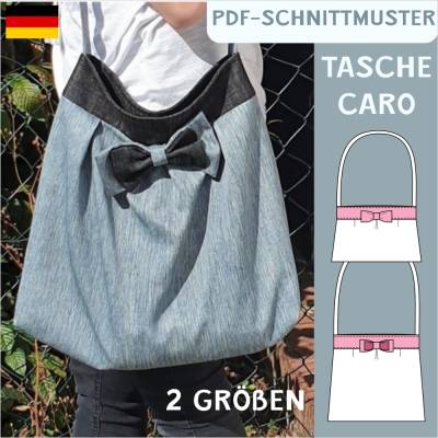 Ebook & Schnittmuster 'Caro' – Vielseitige Tasche in 2 Größen, mit Schleife & PDF-Anleitung, ideal für Anfänger