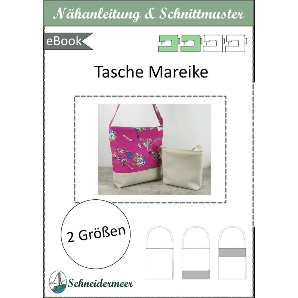 Schnittmuster 'Mareike' – Basictasche in 2 Größen & 3 Designs, inkl. Reißverschluss- oder Magnetverschlussoption, PDF Bild 7