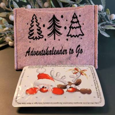 Adventkalender to Go, mit Blister, Mini-Kalender ,Geschenk ,Mitbringsel, Sofortkauf ,Weihnachten, Personalisierbar