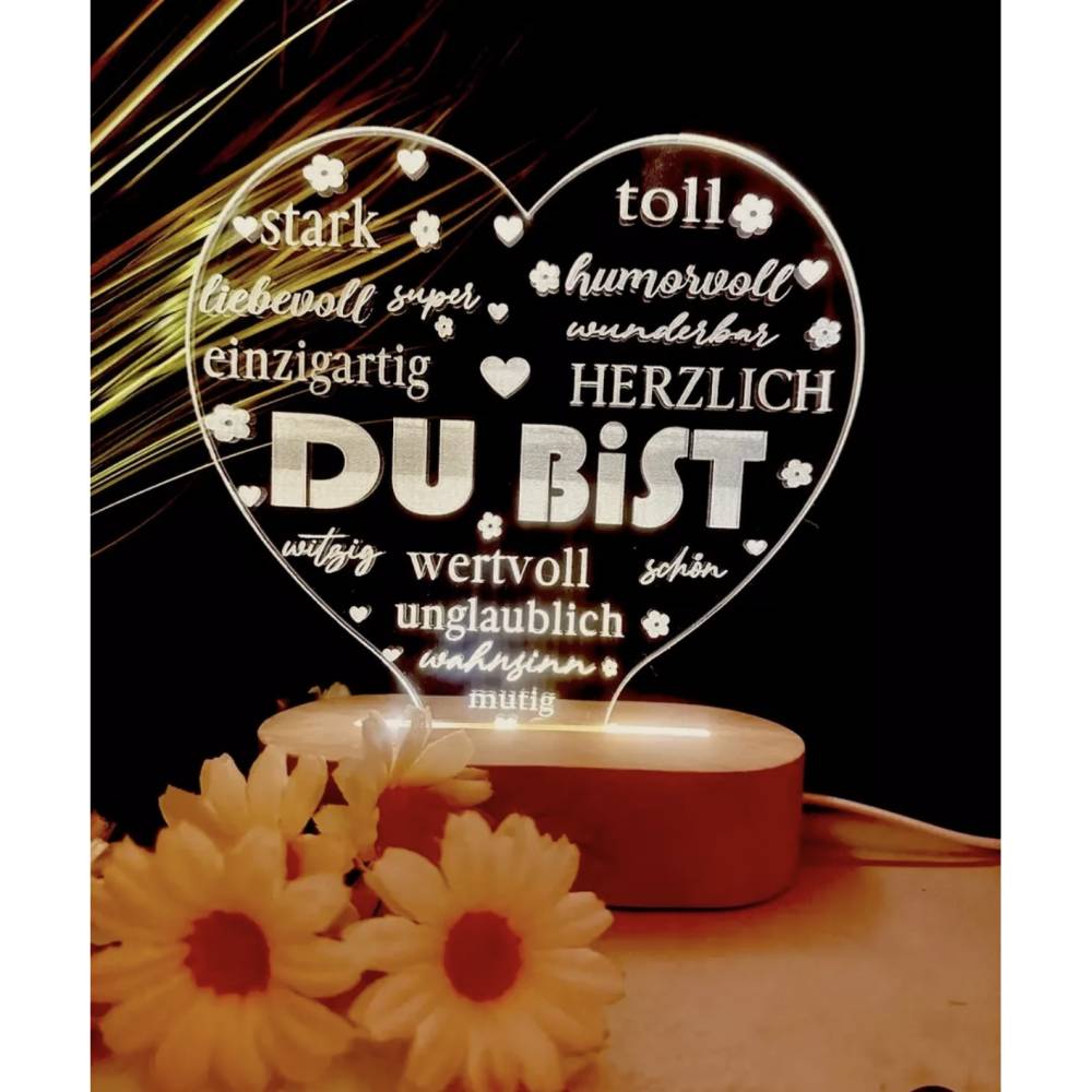 Personalisierte Lampe in Herzform , Geschenk für Freunde und Familie, Lieblingsmensch