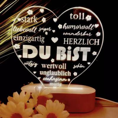 Personalisierte Lampe in Herzform , Geschenk für Freunde und Familie, Lieblingsmensch;