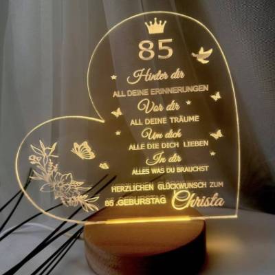 Persönliches Geschenk zum  Geburtstag - Happy Birthday mit LED Beleuchtung und Zahl personalisiert