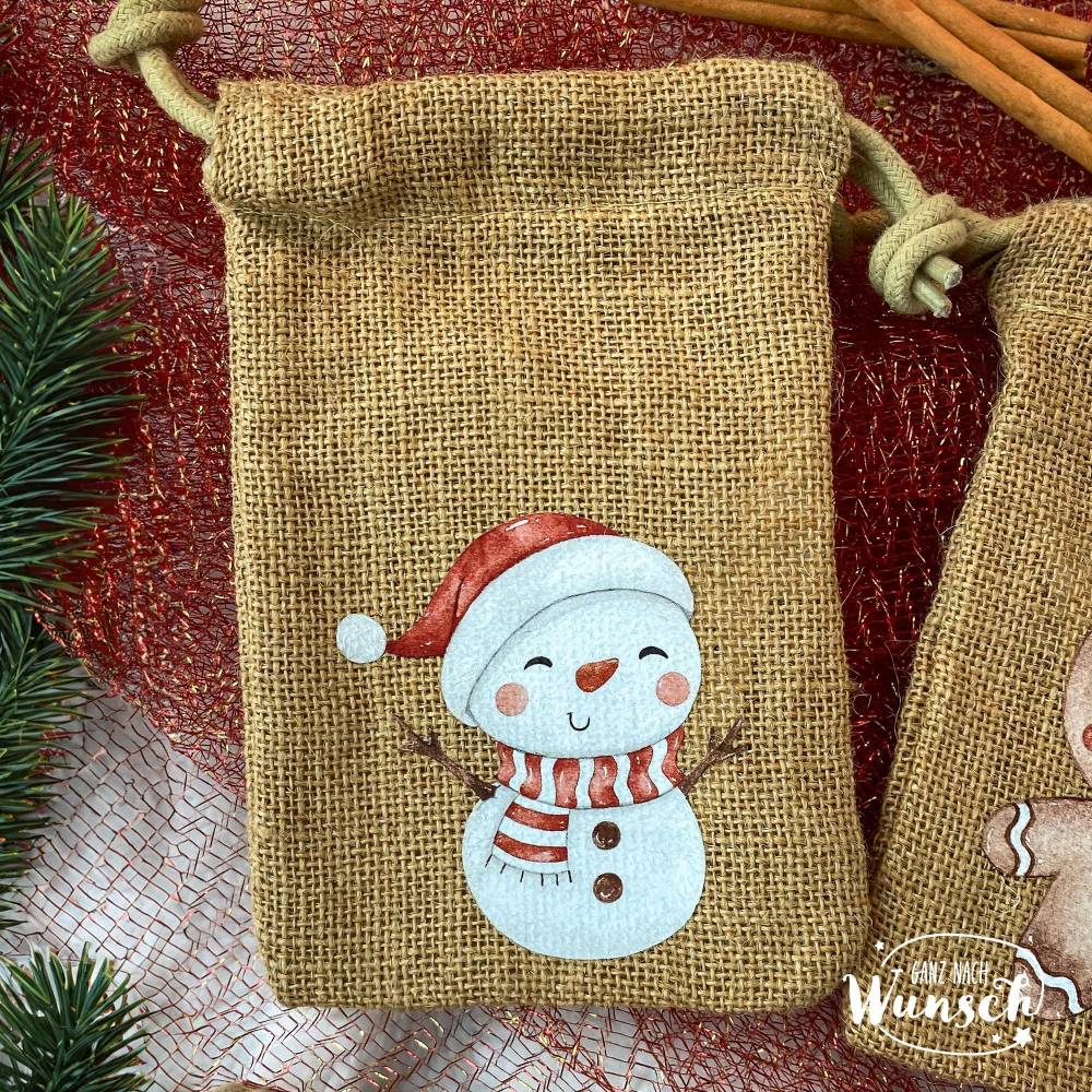 Personalisiertes Geschenksäckchen für Weihnachten, Nikolaus, Geschenkverpackung, Jutebeutel, Jutesäckchen, Geschenkverpa Bild 6