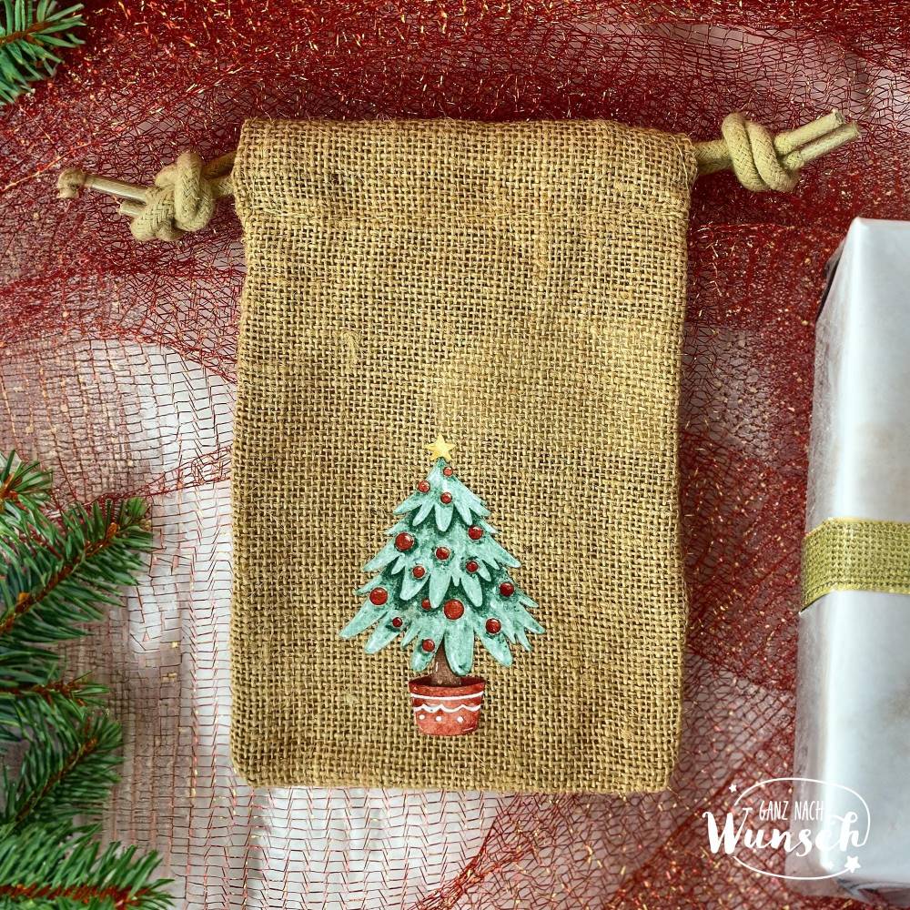 Personalisiertes Geschenksäckchen für Weihnachten, Nikolaus, Geschenkverpackung, Jutebeutel, Jutesäckchen, Geschenkverpa Bild 7