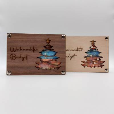 Geldgeschenk | Geschenkkarte aus Holz | Weihnachts-Budget | Tannenbaum | Geldgeschenk Verpackung | Geschenkverpackung |