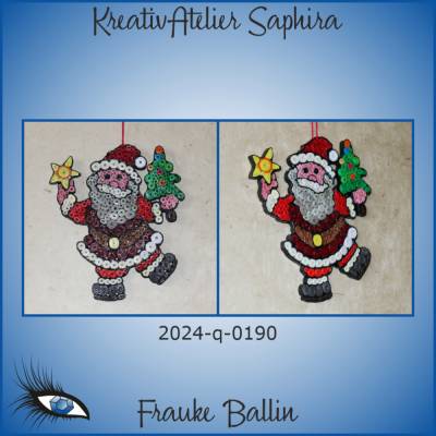 ►2024-q-0190◄ tanzendes Weihnachtsmännlein mit Baum und Stern