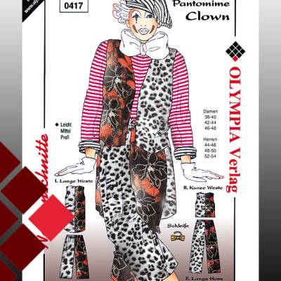 Clown Schnittmuster zum selber nähen, Karneval, Kostüm