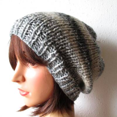 Warme Strickmütze aus weichem Garn ohne tierische Fasern, Mütze, Beanie, vegan