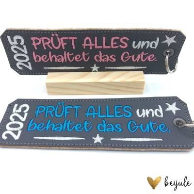 Anhänger Jahreslosung 2025, Stickfarben individualisierbar