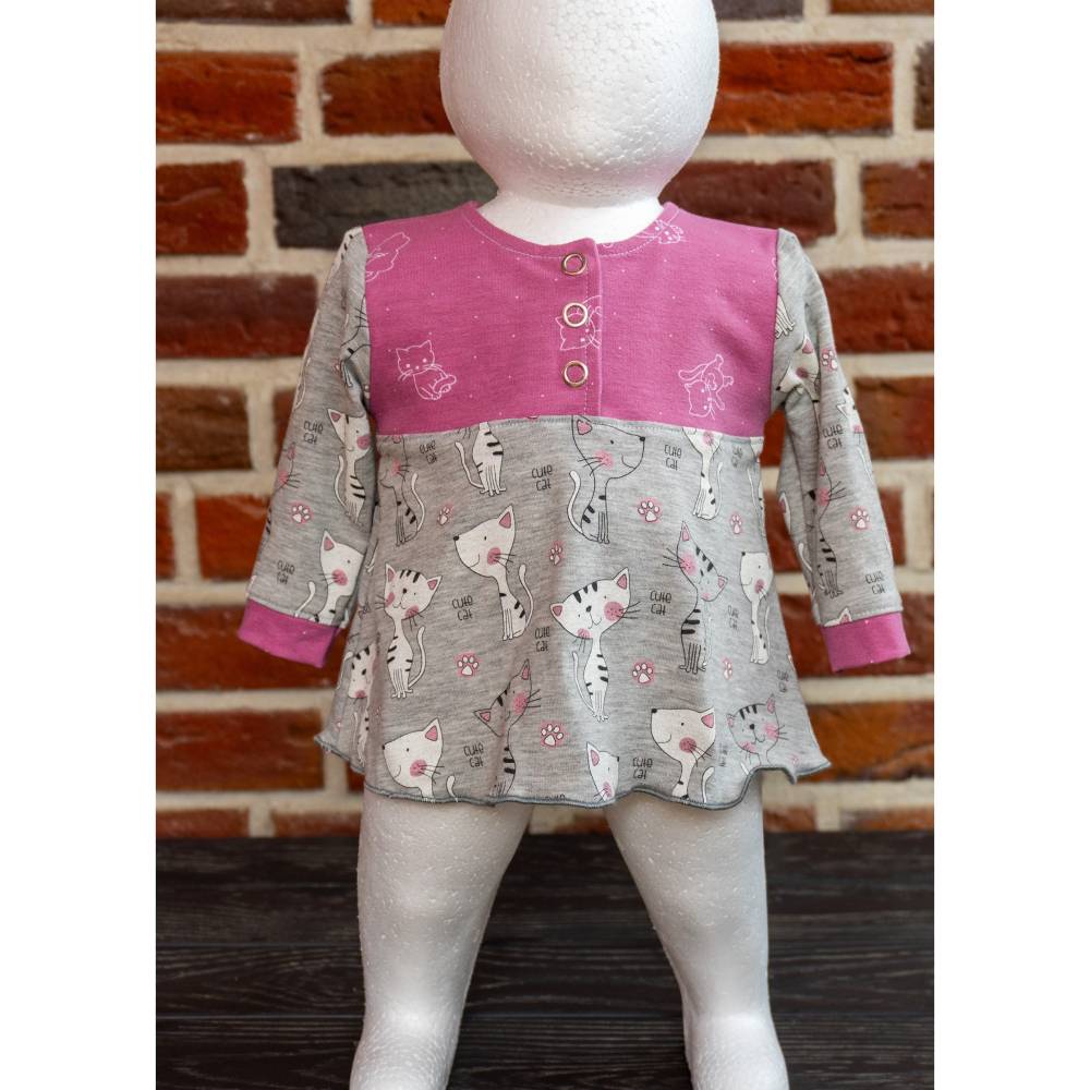 Ebook & Schnittmuster 'Linn' – Shirt/Kleid mit Knopfleiste für Babys & Kleinkinder, inkl. PDF-Anleitung (Größe 56-98) Bild 4