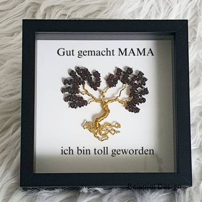 Mini Edelsteinbaum Geschenk/ Muttertag / Personalisierter Bilderrahmen / Lebensbaum /Geschenkidee Mama