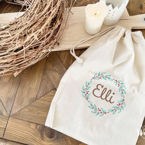 Baumwollbeutel personalisiert | Beutel | Zugbeutel | Geschenkebeutel | Weihnachten | Nikolaus | Advent | Groß | Jutebeut