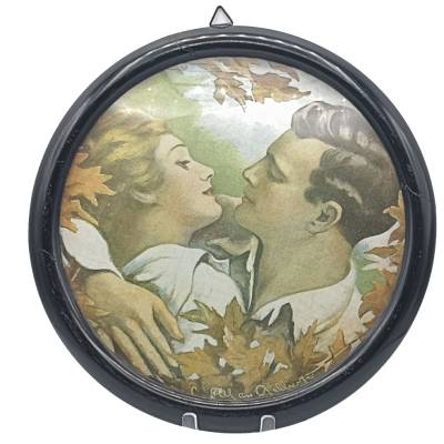 Vintage Liebespaar Bild aus den 30er Jahren von Charles Allan Gilbert – Gerahmter Kunstdruck hinter Glas