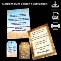 PDF Neujahr Gedicht für Glücksbringer, Download, Silvester