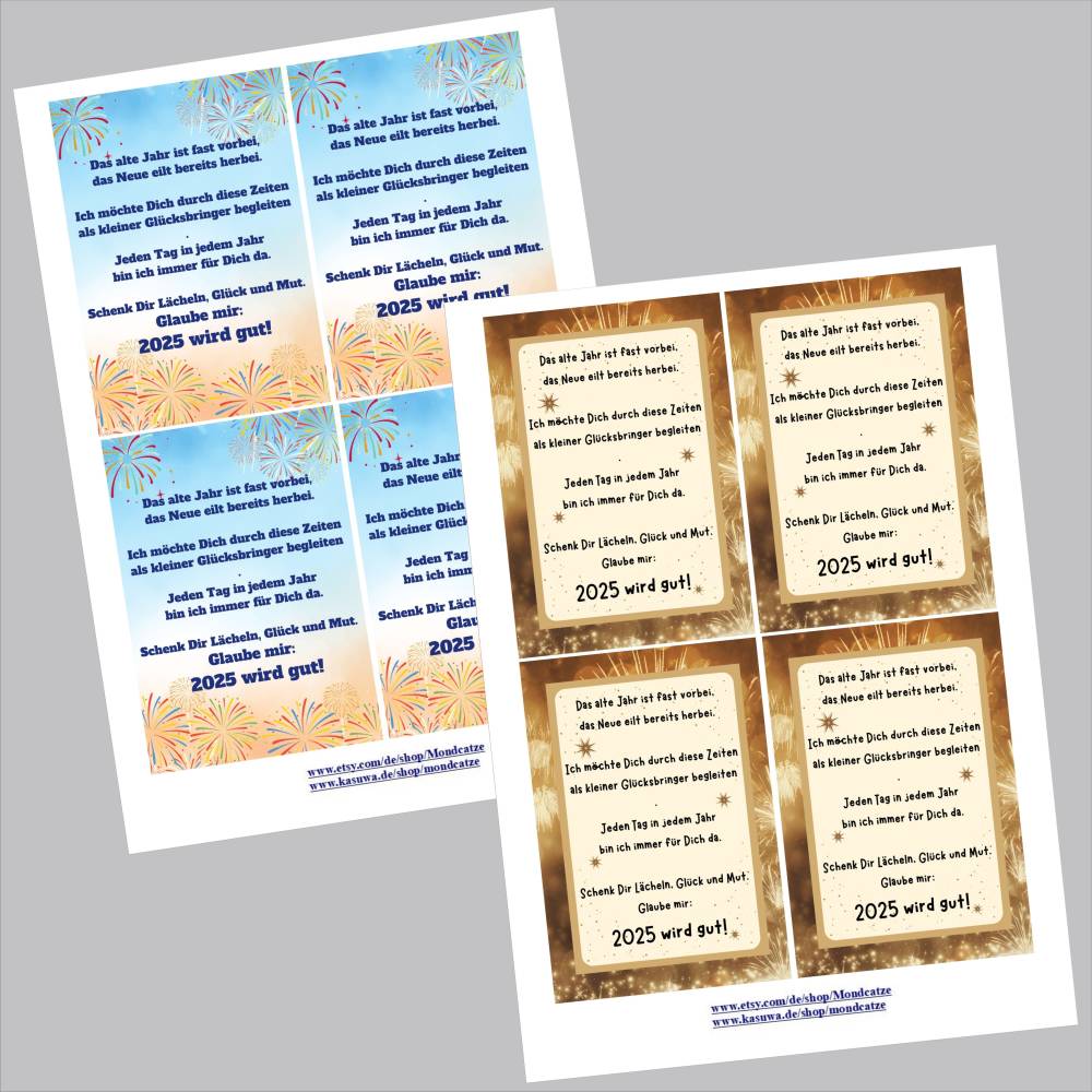PDF Neujahr Gedicht für Glücksbringer, Download, Silvester Bild 5