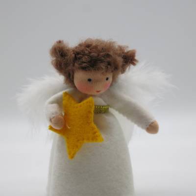 Engelchen mit Stern - Weihnachten - Advent - handgefertigte Blumenkinder - Jahreszeitentisch - Waldorf Art - Art. Nr. WI