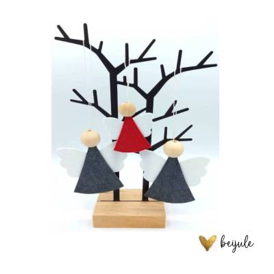 2 Engel (gross) aus Filz und Holz