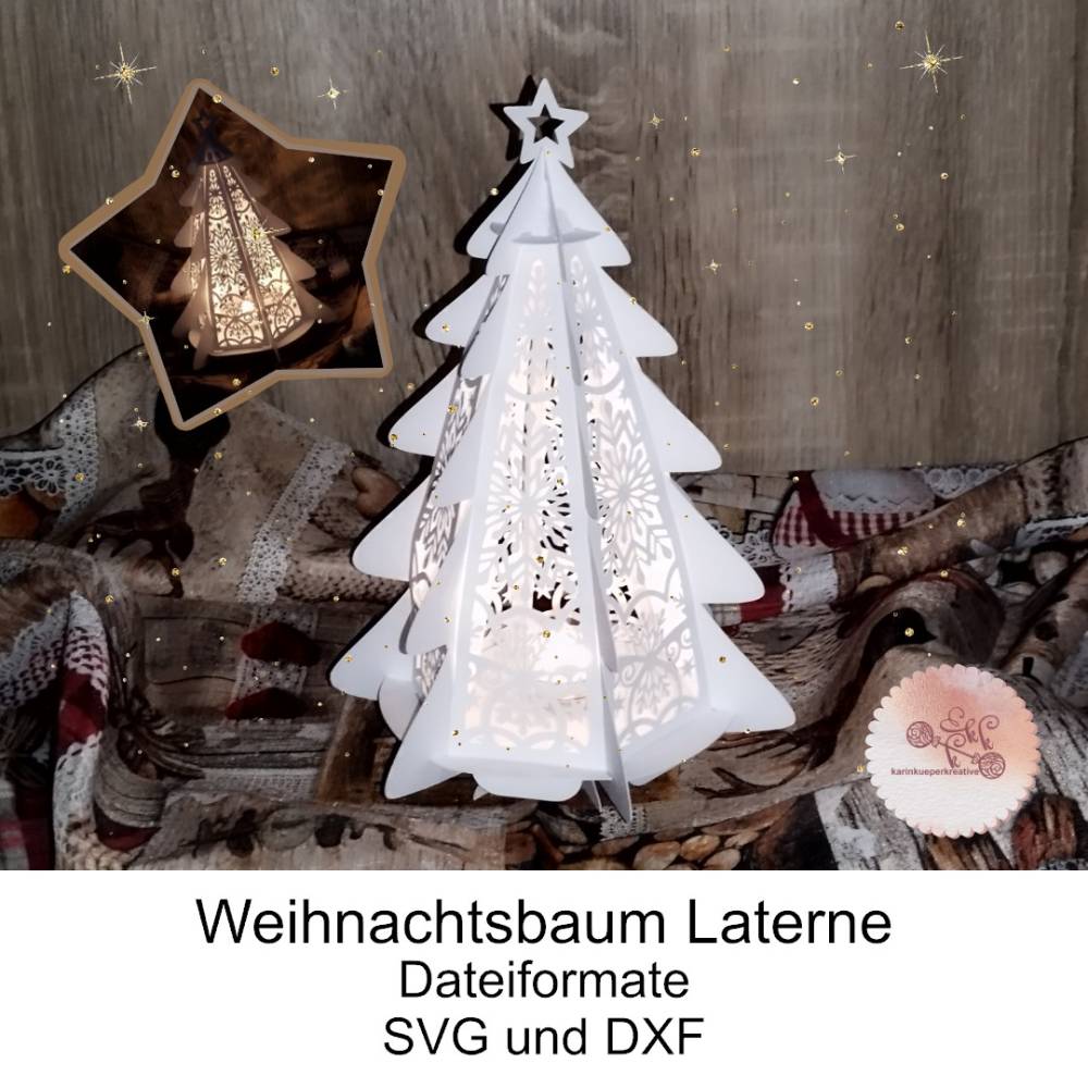Plotterdatei Weihnachtsbaum Laterne Bild 1