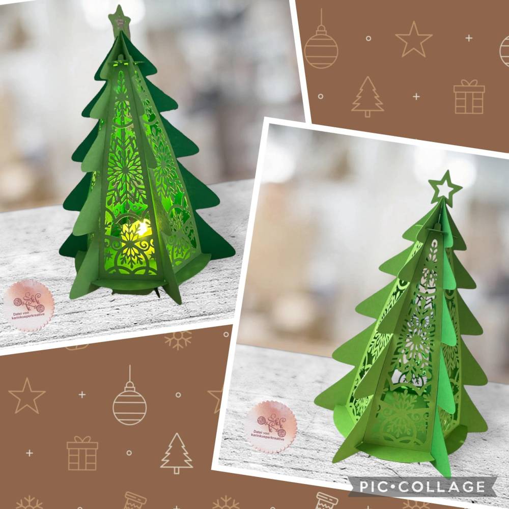 Plotterdatei Weihnachtsbaum Laterne Bild 3