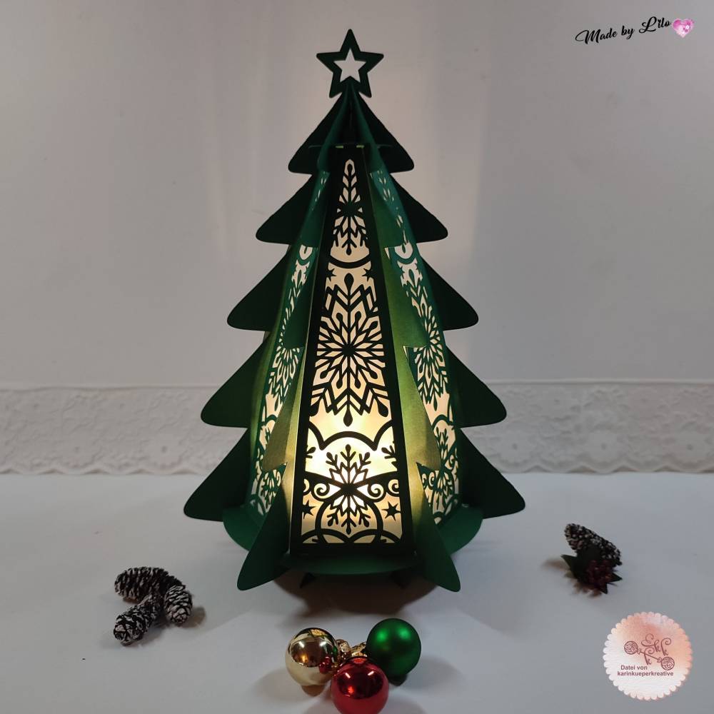 Plotterdatei Weihnachtsbaum Laterne Bild 6