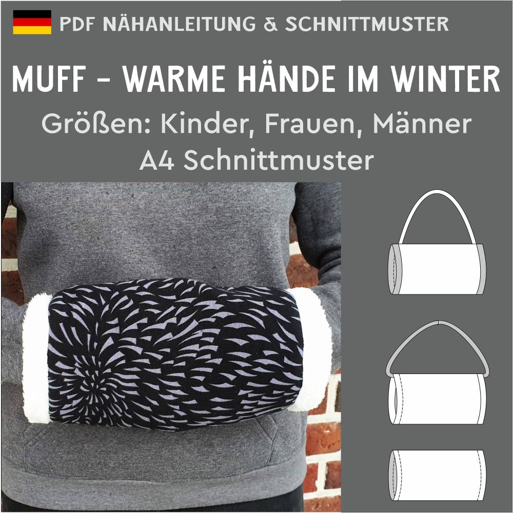 eBook Schnittmuster „Wintermuff“ – Handwärmer für Kinder, Damen, Herren (PDF, A4) Bild 1