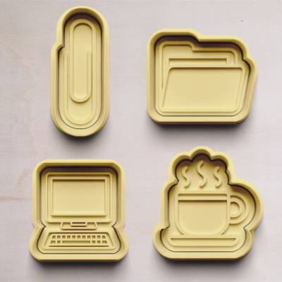 Büro Keksausstecher | Cookie Cutters | Ausstechform | Büro Motive Keksform | Aktenordner Ausstecher | Büroklammer Form