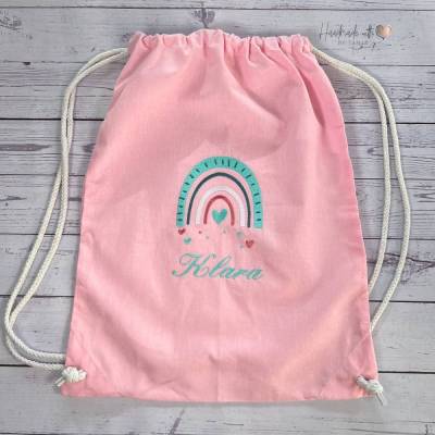 Kita Beutel Wechselkleidung mit Motiv und Namen bestickt I Kindergarten Beutel personalisiert I Geschenkidee Kind 