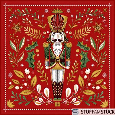 Stoff Kissen Panel Kunstleder Nussknacker 45 cm x 45 cm digital bedruckt